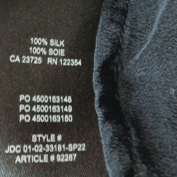 Aritzia Babaton Black 100% Silk Long Sleeve Button Down Shirt - Picture 4 of 7